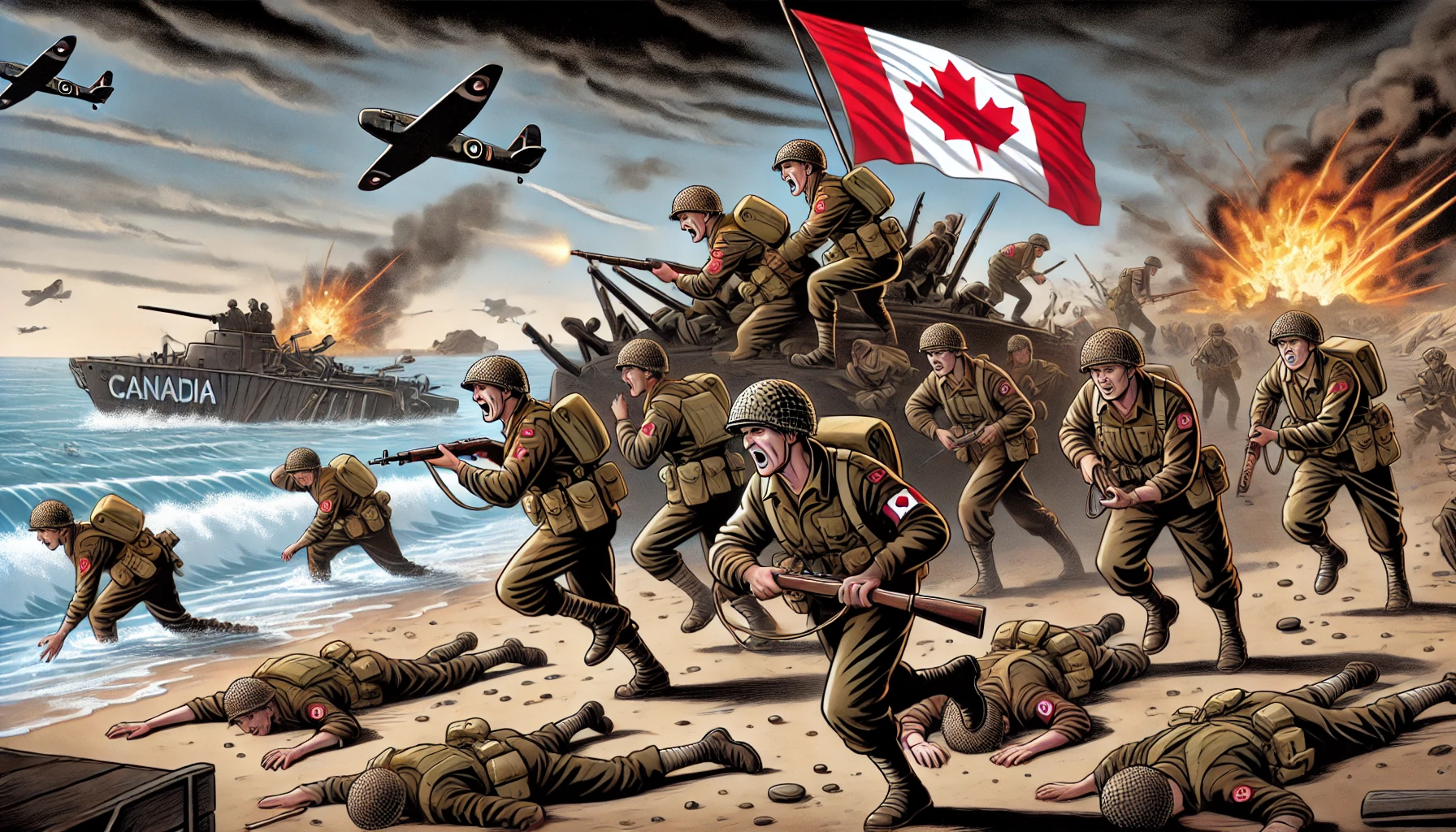 Canadians Charge at Juno Beach